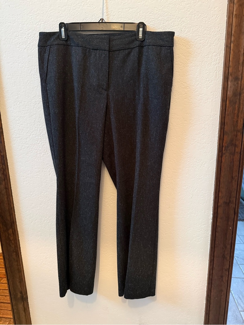 Ann Taylor Women's Charcoal Grey Trousers with White Flecks